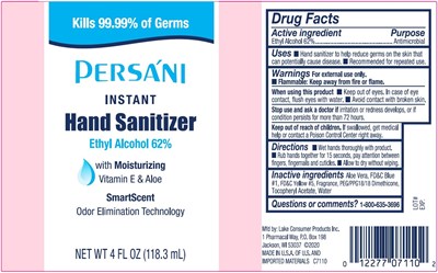 Label (Persani Hand Sanitizer 118 mL)